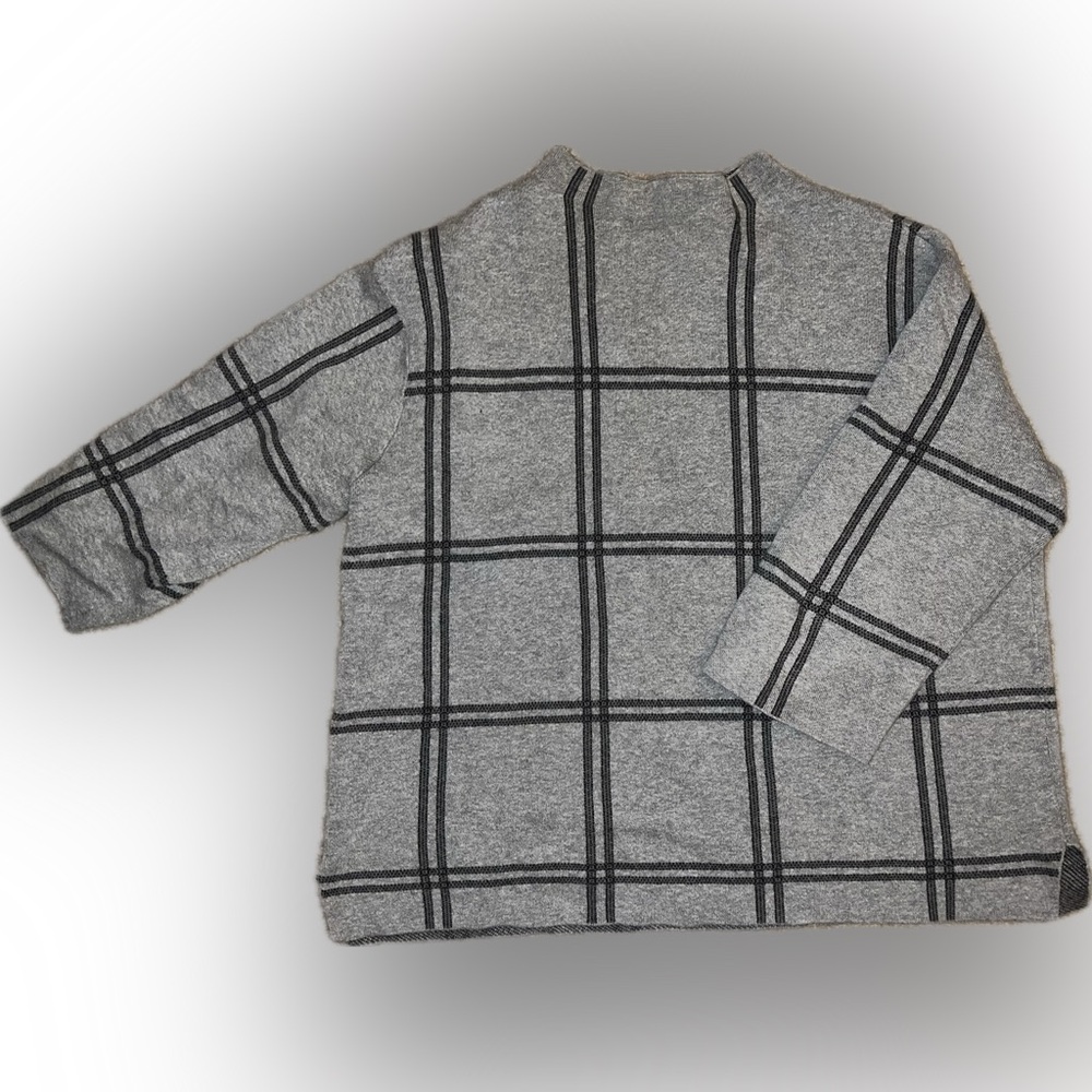 J. Jill striped checkered sweater 3/4 sleeve